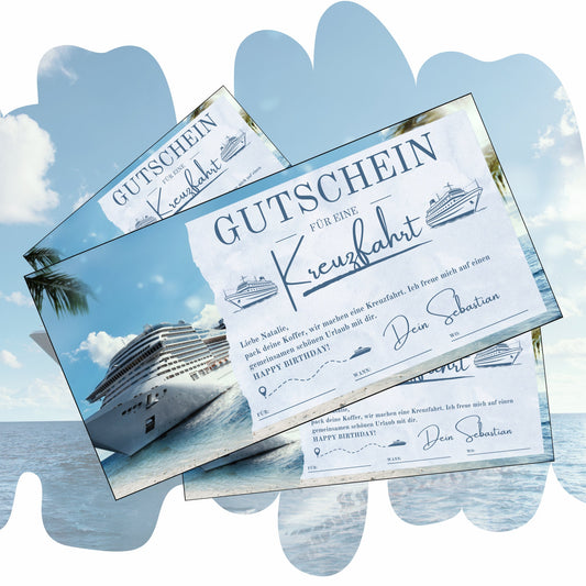 Gutschein - Kreuzfahrt Schiffsreise Kurzurlaub Geschenkgutschein - eCARD4you