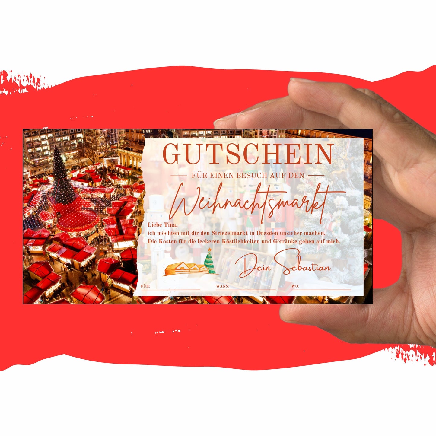 Gutschein - Weihnachtsmarkt Glühwein Punsch Geschenkgutschein - eCARD4you