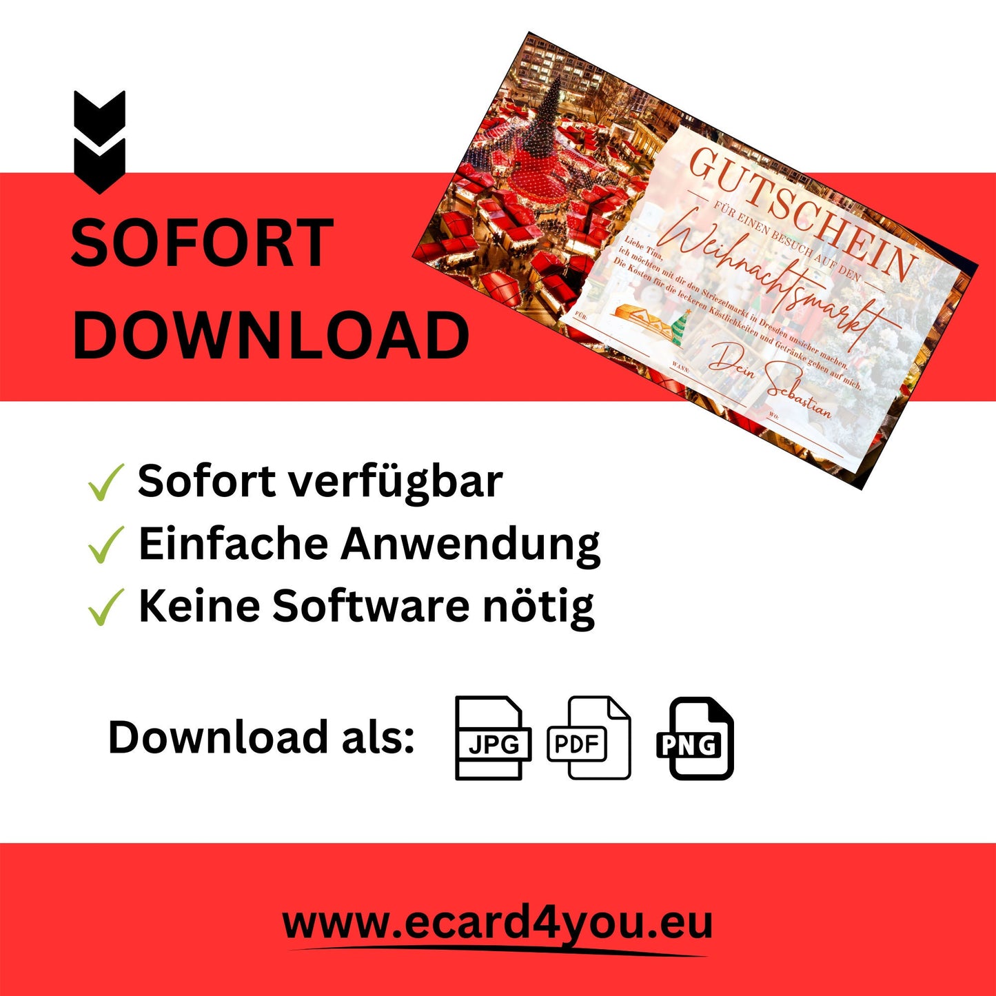 Gutschein - Weihnachtsmarkt Glühwein Punsch Geschenkgutschein - eCARD4you