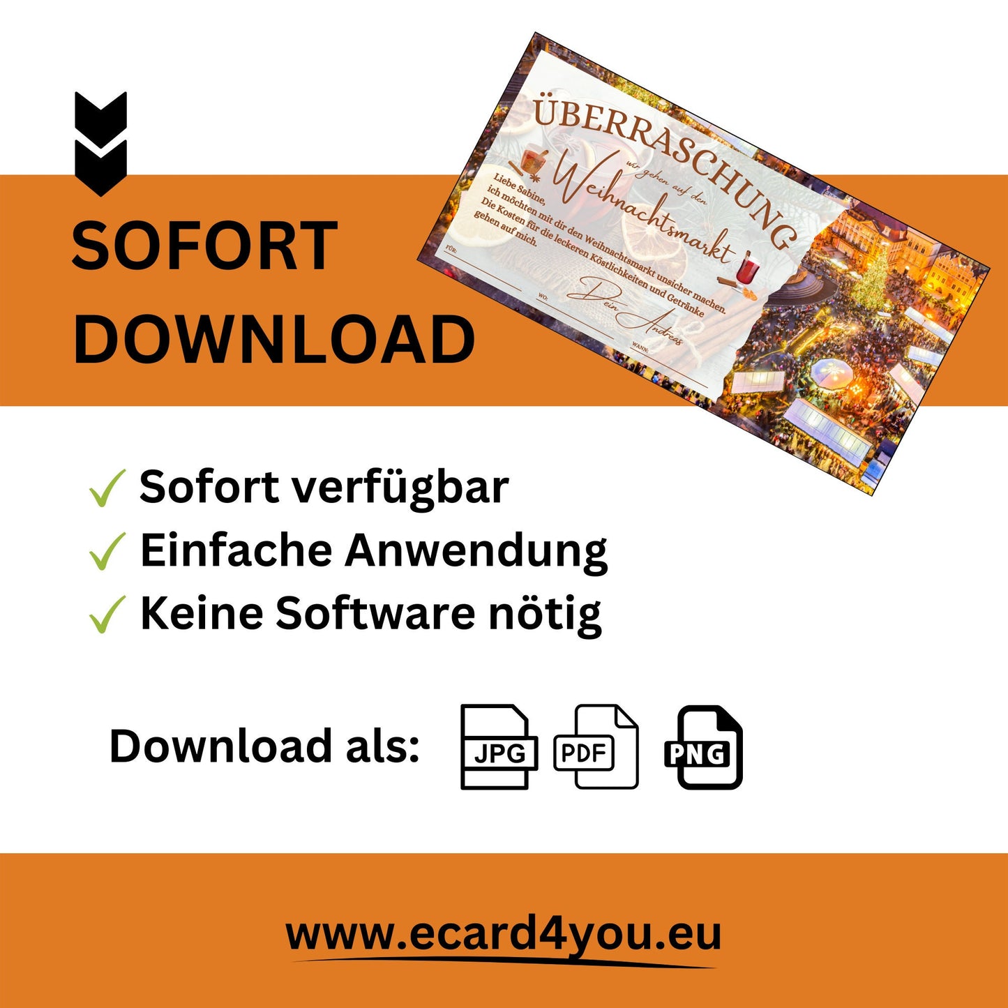 Gutschein - Weihnachtsmarkt Glühwein Punsch Geschenkgutschein - eCARD4you