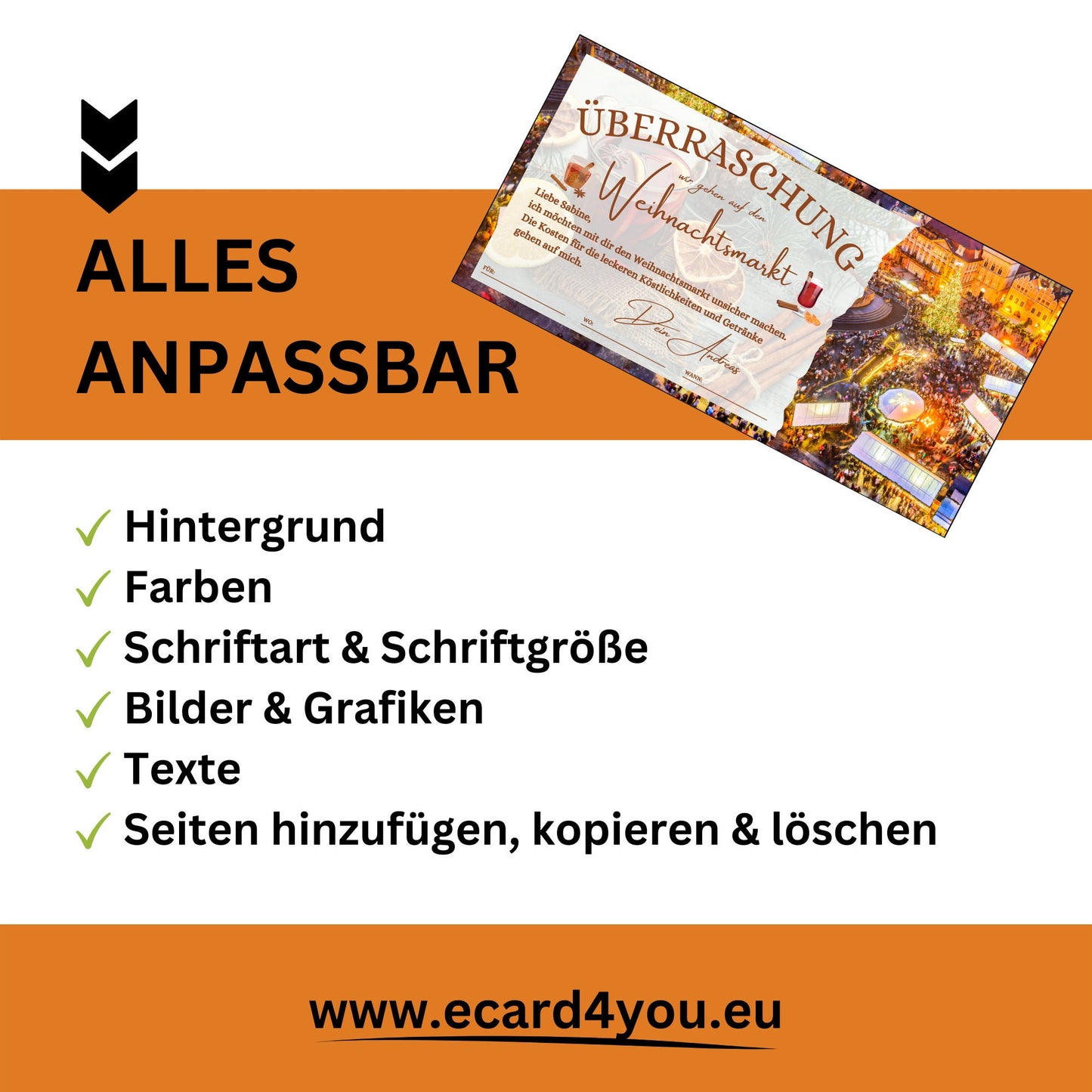 Gutschein - Weihnachtsmarkt Glühwein Punsch Geschenkgutschein - eCARD4you