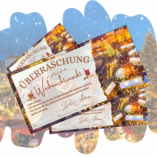 Gutschein - Weihnachtsmarkt Glühwein Punsch Geschenkgutschein - eCARD4you