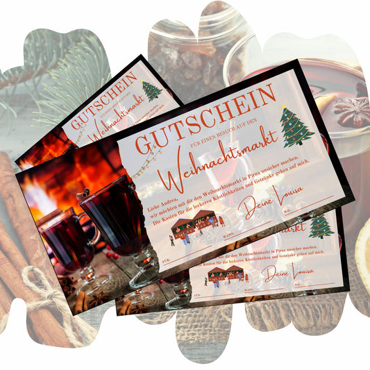 Gutschein - Weihnachtsmarkt Glühwein Punsch Geschenkgutschein - eCARD4you