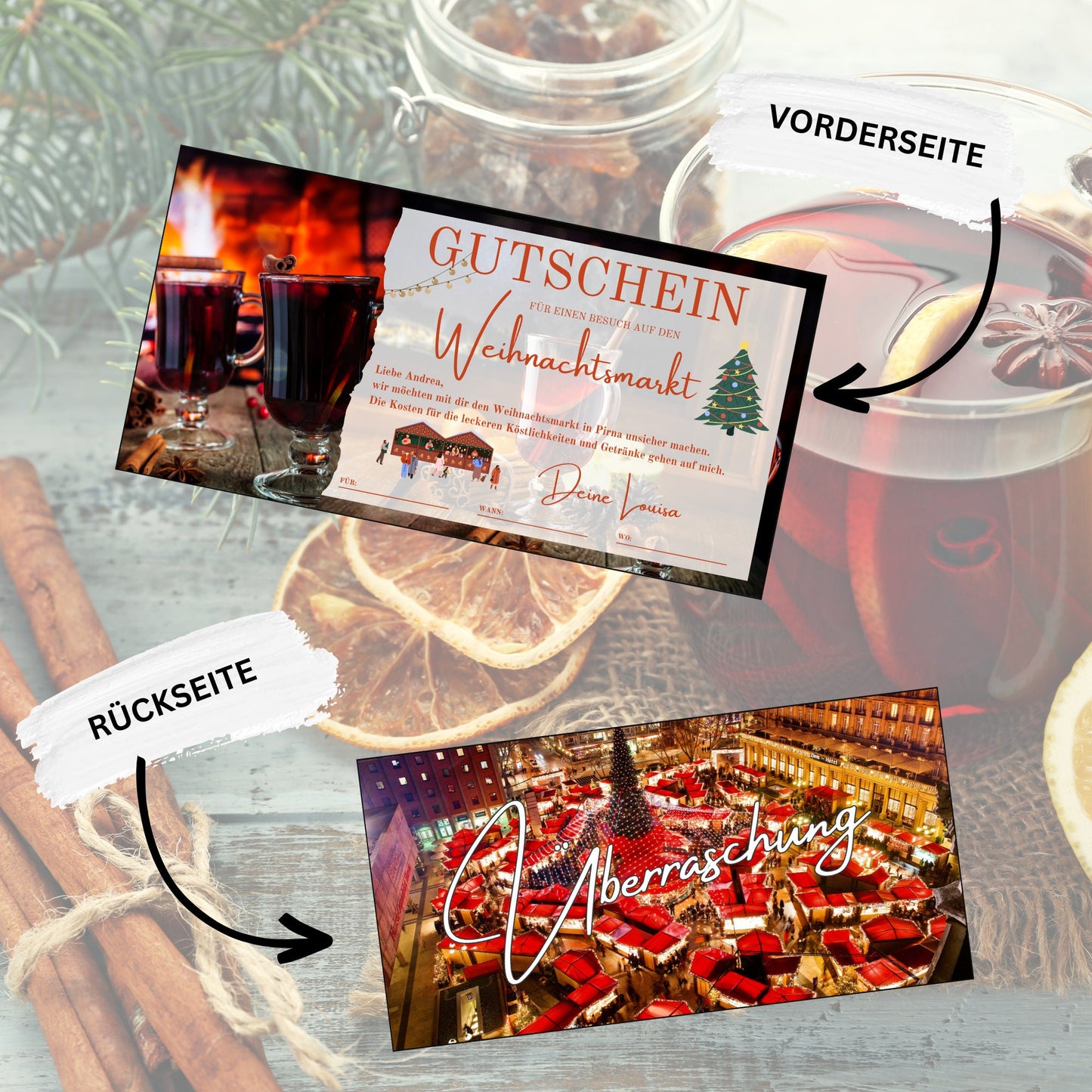 Gutschein - Weihnachtsmarkt Glühwein Punsch Geschenkgutschein - eCARD4you