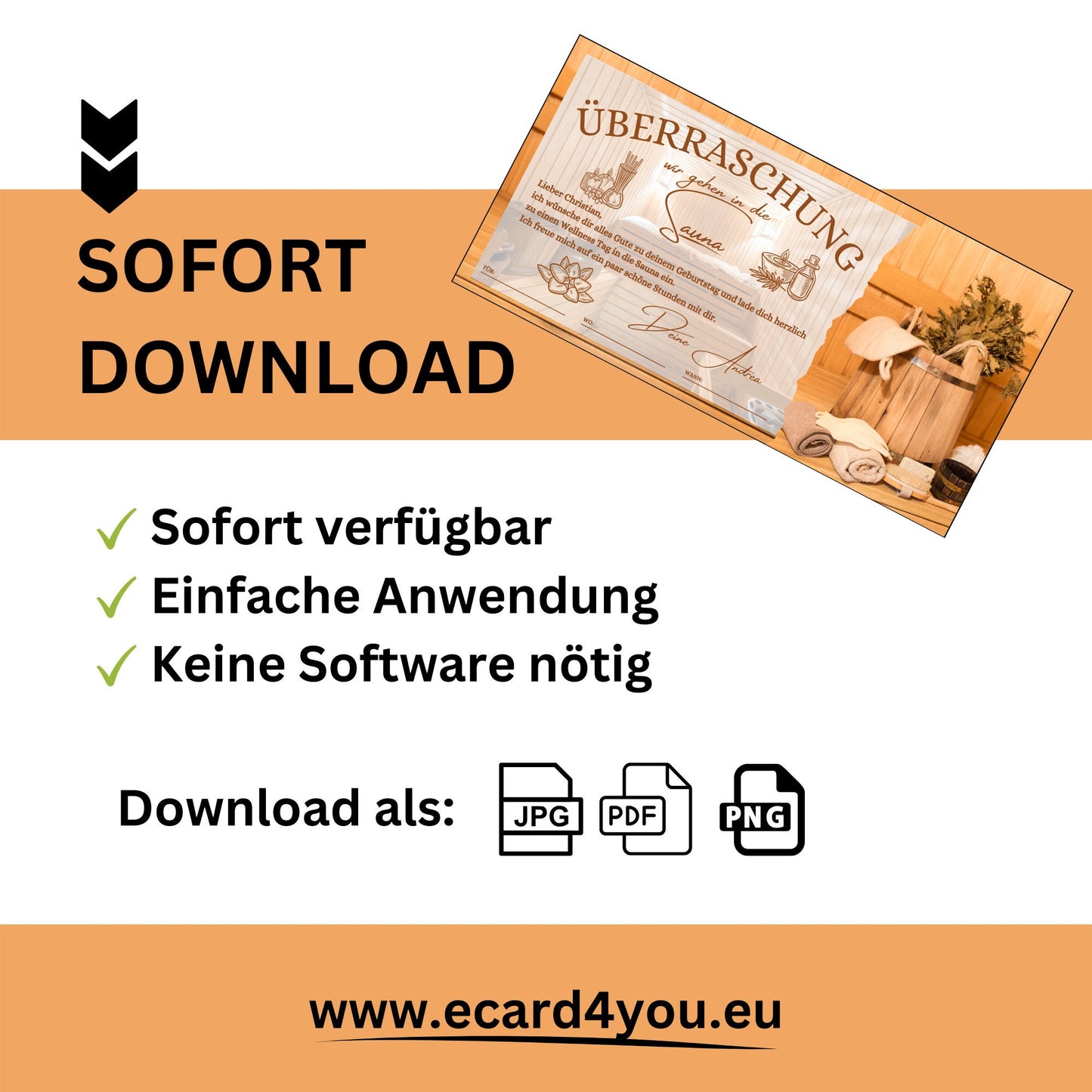 Gutschein - Sauna Wellness Spa Wochenende Geschenkgutschein - eCARD4you