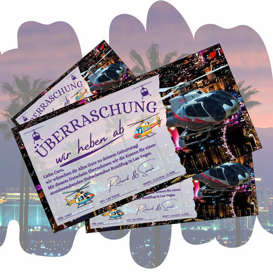 Gutschein - Helikopterflug Hubschrauber Rundflug Erlebnisgutschein - eCARD4you