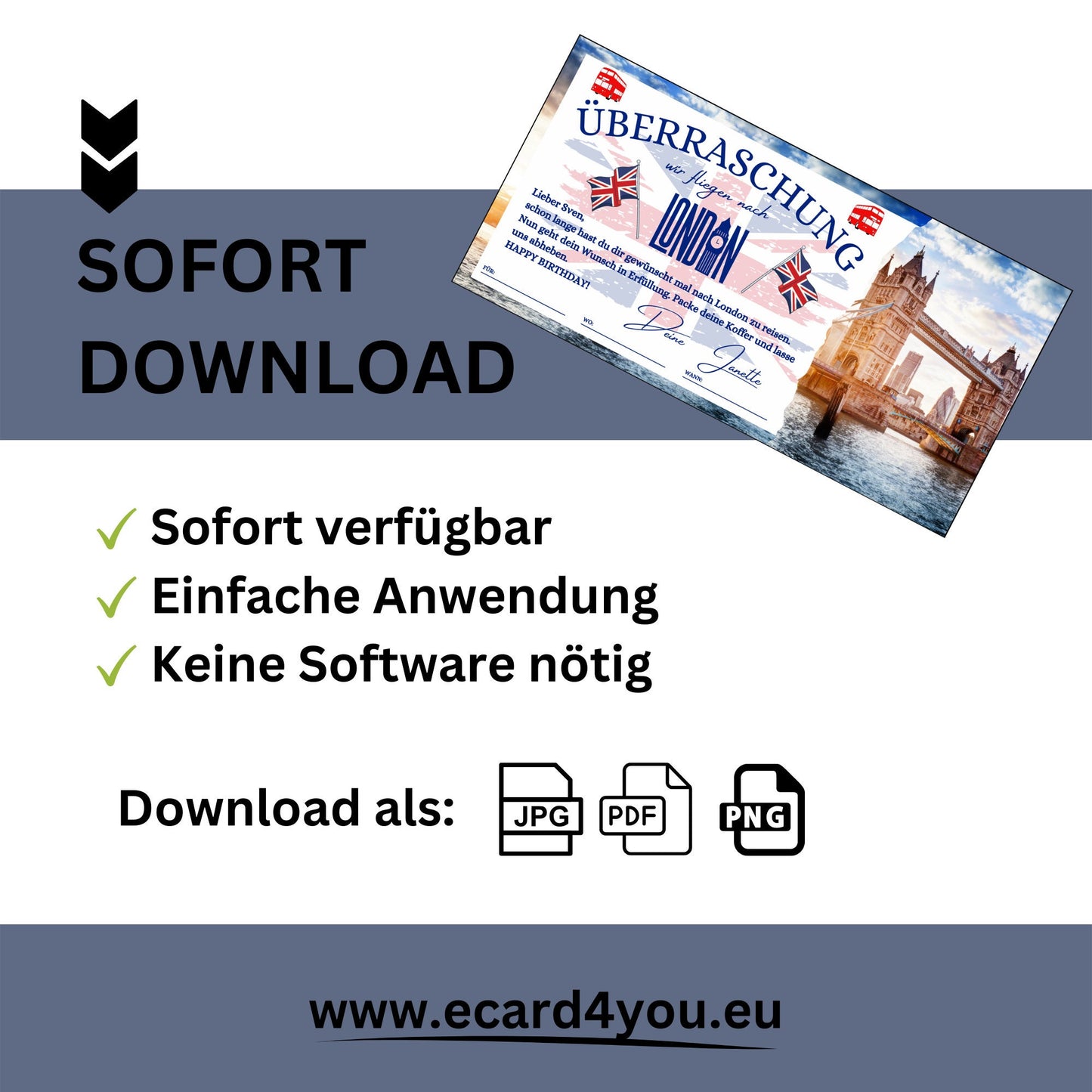 Gutschein - Städtetrip London Reisegutschein - eCARD4you