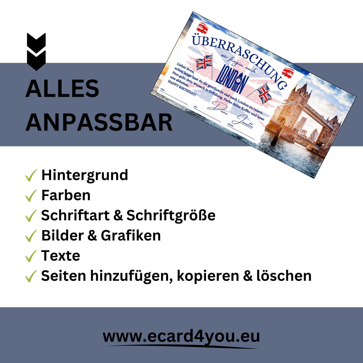 Gutschein - Städtetrip London Reisegutschein - eCARD4you