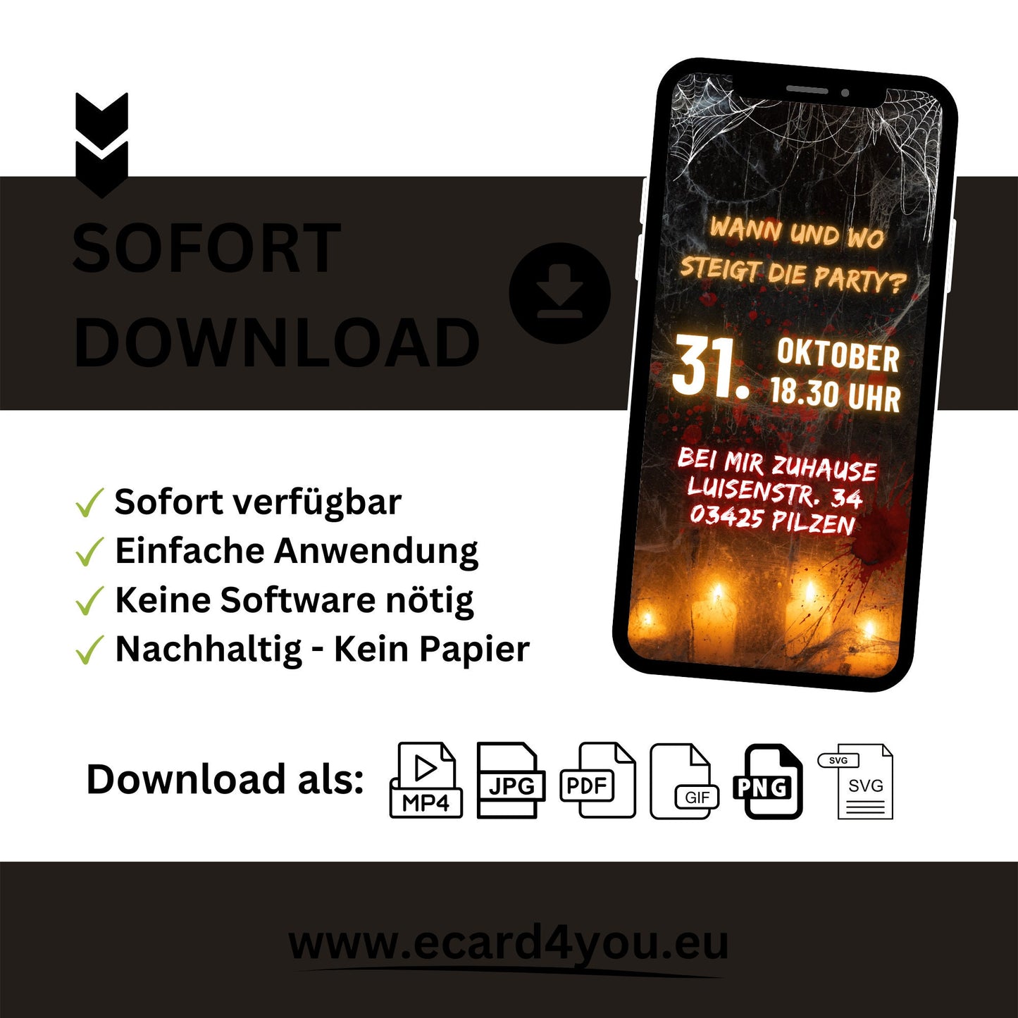 eCARD - Animierte Halloween Einladungskarte - eCARD4you