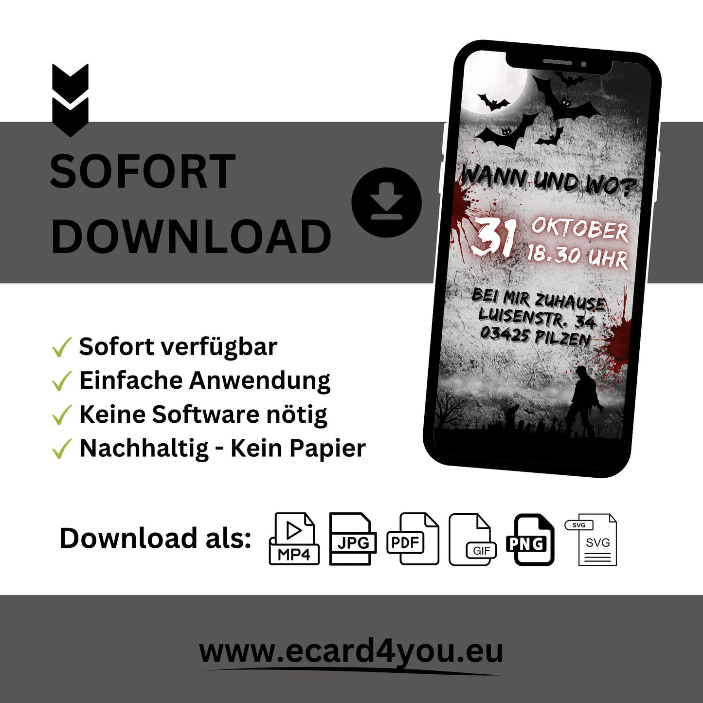eCARD - Animierte Halloween Einladungskarte - eCARD4you