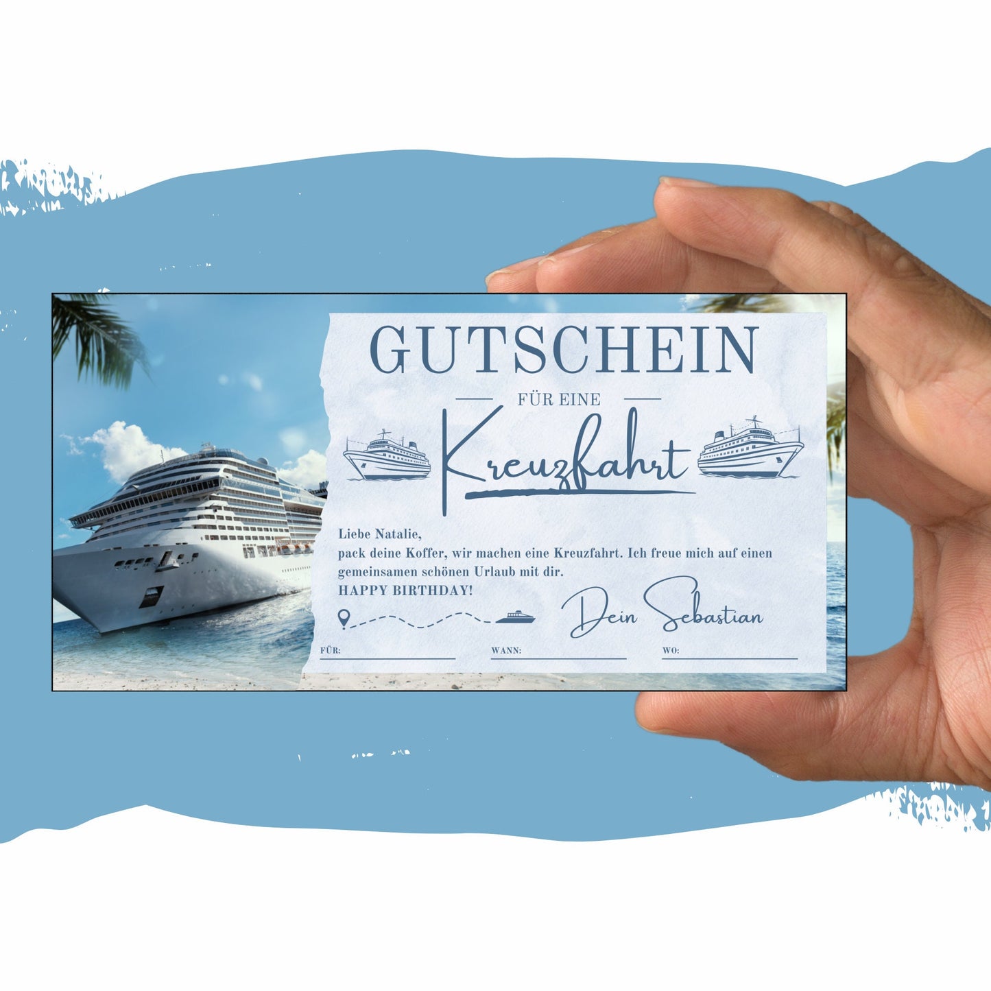 Gutschein - Kreuzfahrt Schiffsreise Kurzurlaub Geschenkgutschein - eCARD4you