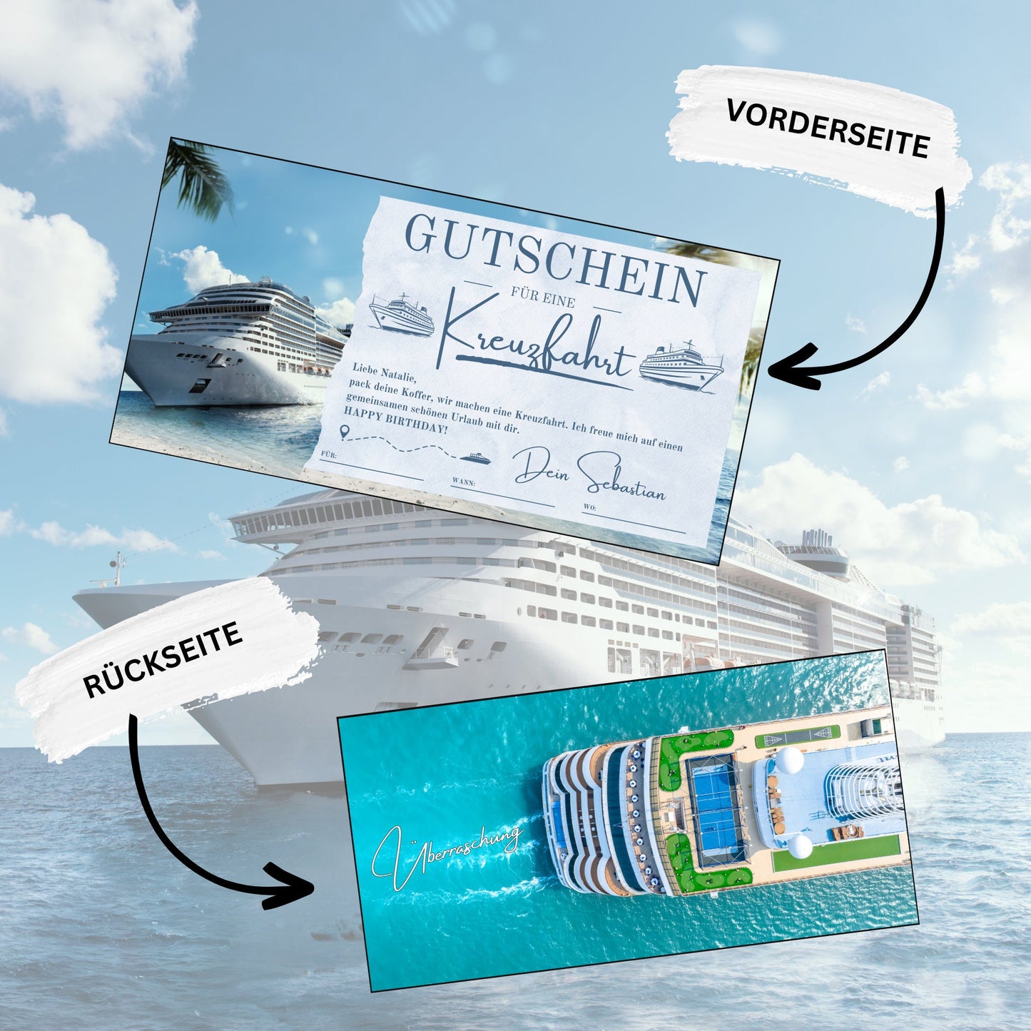 Gutschein - Kreuzfahrt Schiffsreise Kurzurlaub Geschenkgutschein - eCARD4you