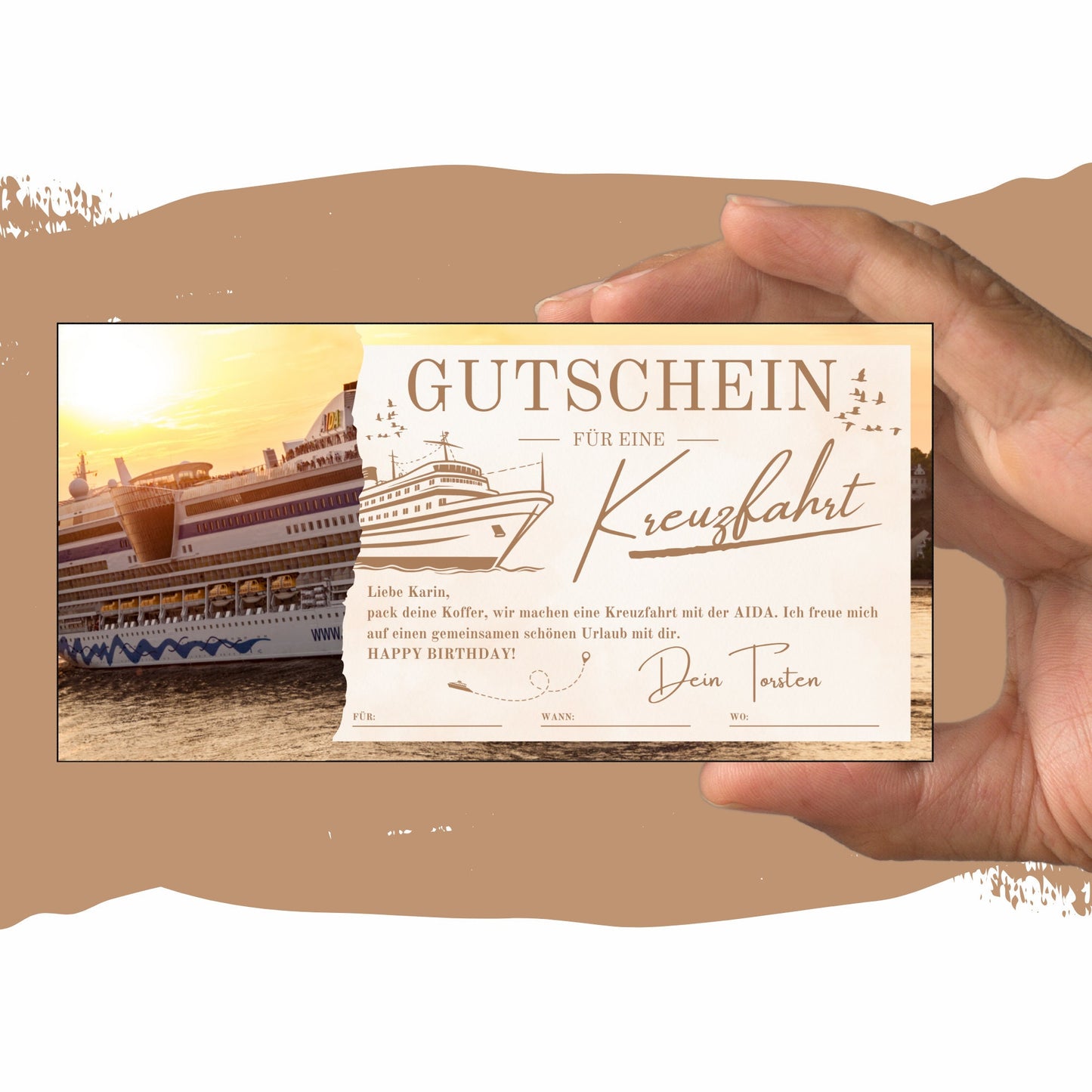Gutschein - Kreuzfahrt Schiffsreise Kurzurlaub Geschenkgutschein - eCARD4you