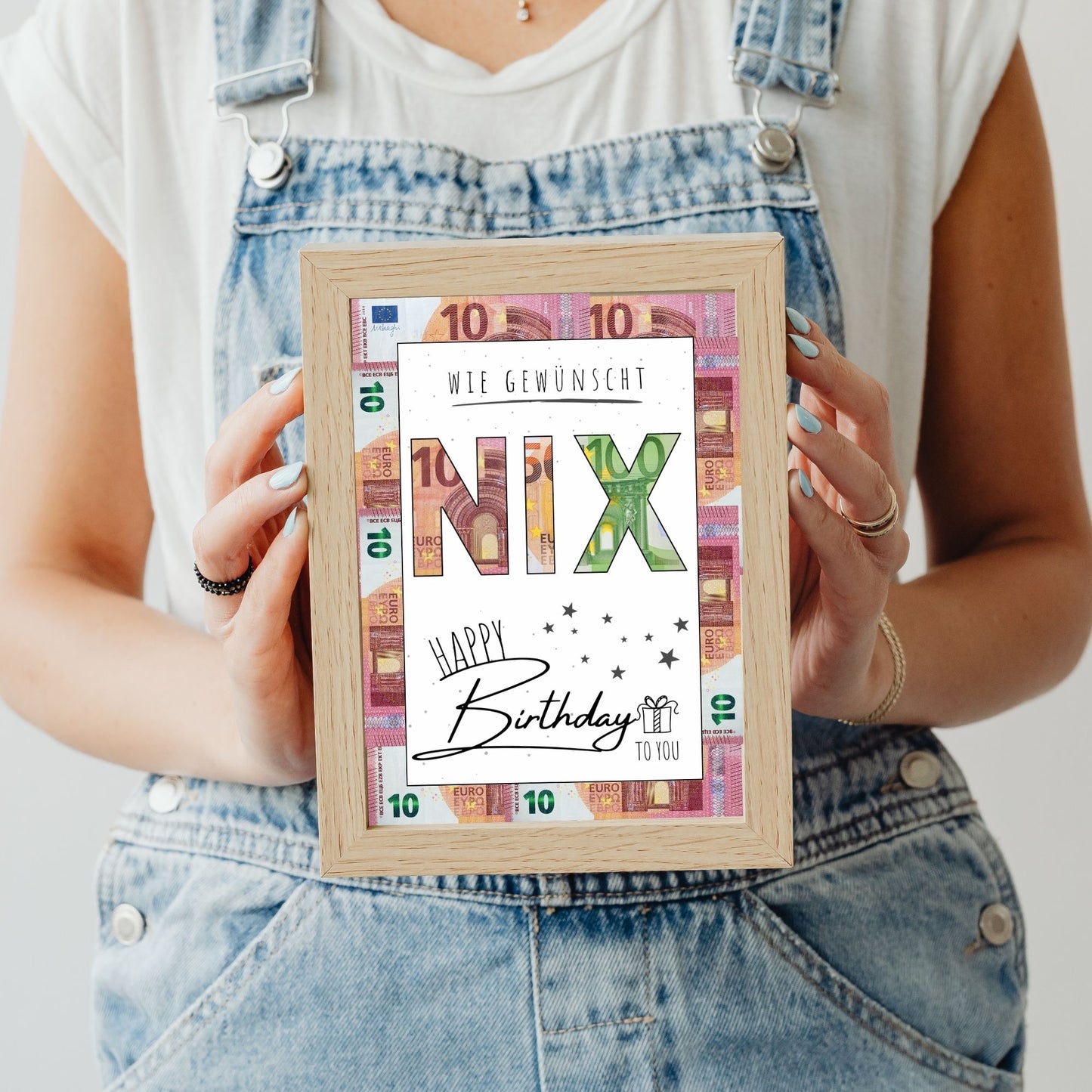 Geldgeschenk - Lustige Geschenkidee mit Spruch "Wie gewünscht NIX" - eCARD4you