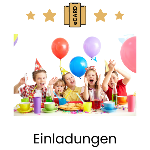 eCARD Einladungen zum Thema Kindergeburtstag - eCARD4you