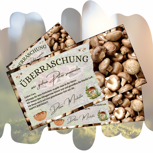 Gutschein - Pilze Geschenkgutschein Geburtstag