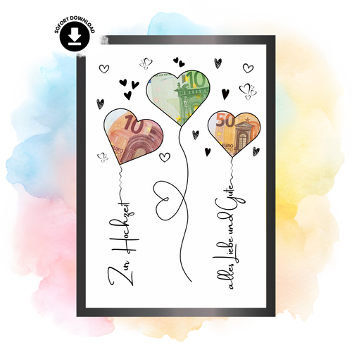 Geldgeschenk - Geschenkidee für die Hochzeit mit Herzen