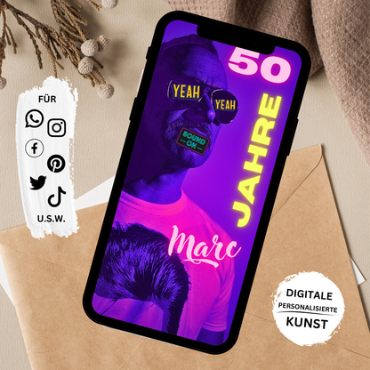 eCARD - 80er Jahre Party Einladungskarte