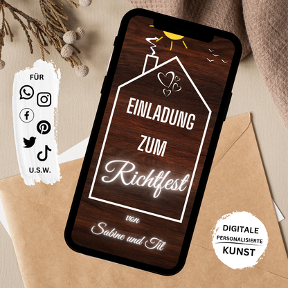 eCARD - Richtfest Hausbau Einladungskarte