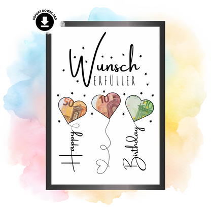 Geldgeschenk - Wünscherfüller als Geschenkidee zum Geburtstag