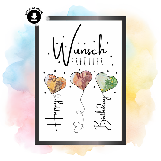 Geldgeschenk - Wünscherfüller als Geschenkidee zum Geburtstag