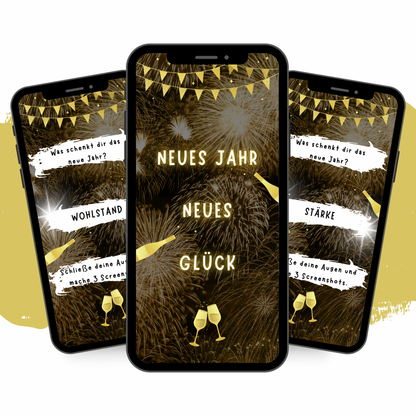 eCARD - Goldene WhatsApp Glückskarte 1 für das Neue Jahr - eCARD4you
