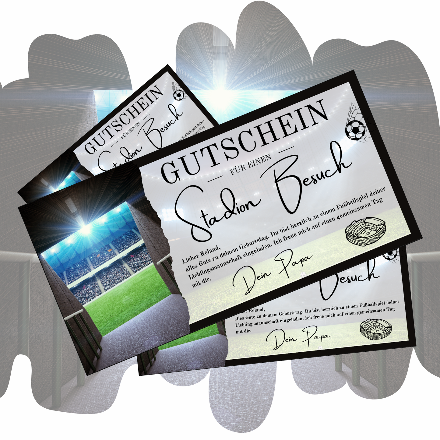 Gutschein - Stadion Besuch Fußballspiel Geschenkgutschein