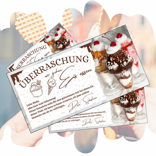 Gutschein - Eis Essen Geschenkgutschein