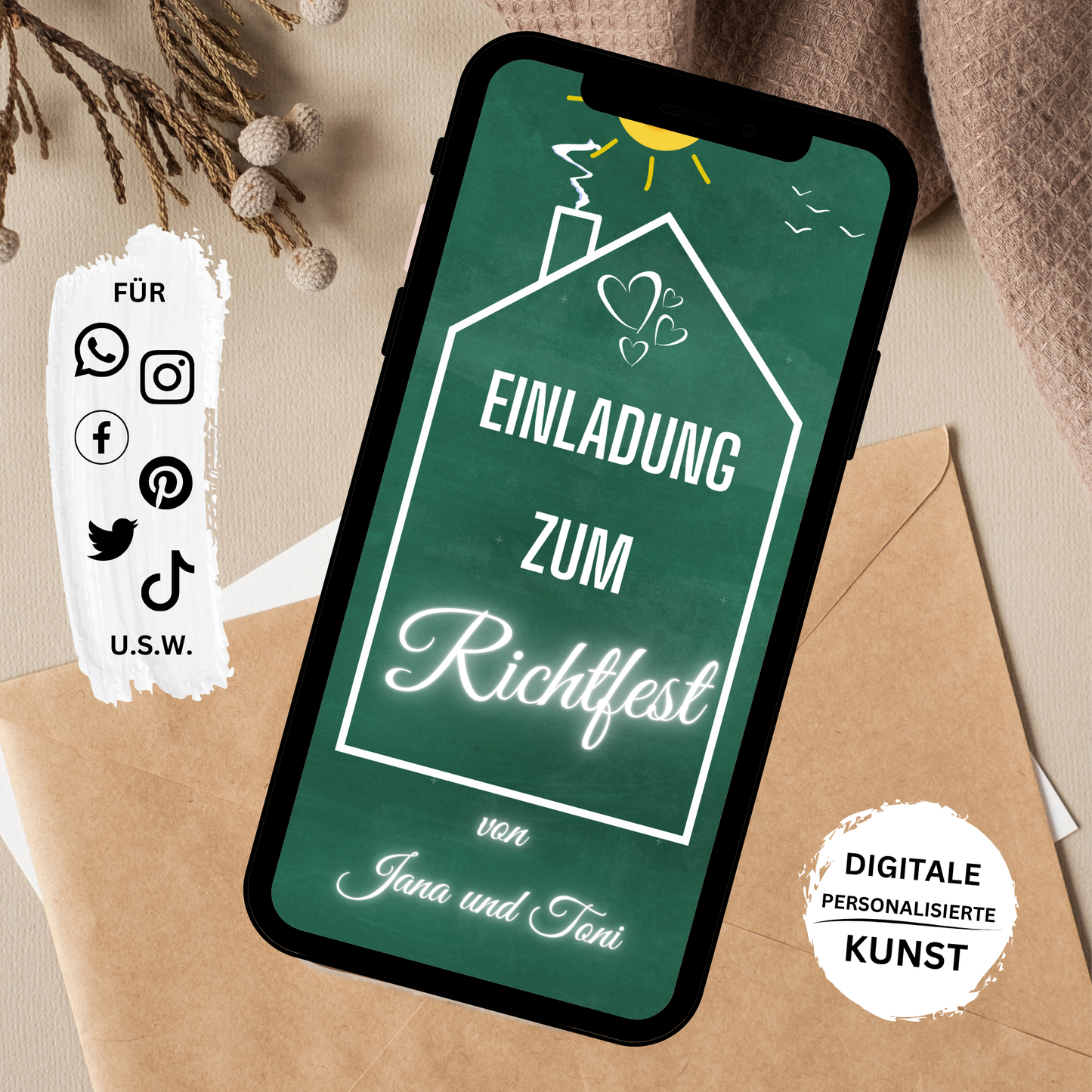 eCARD - Richtfest Hausbau Einladungskarte