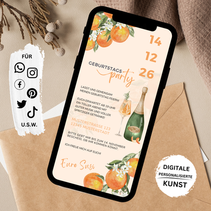 eCARD - Animierte Aperol Einladungskarte Geburtstag