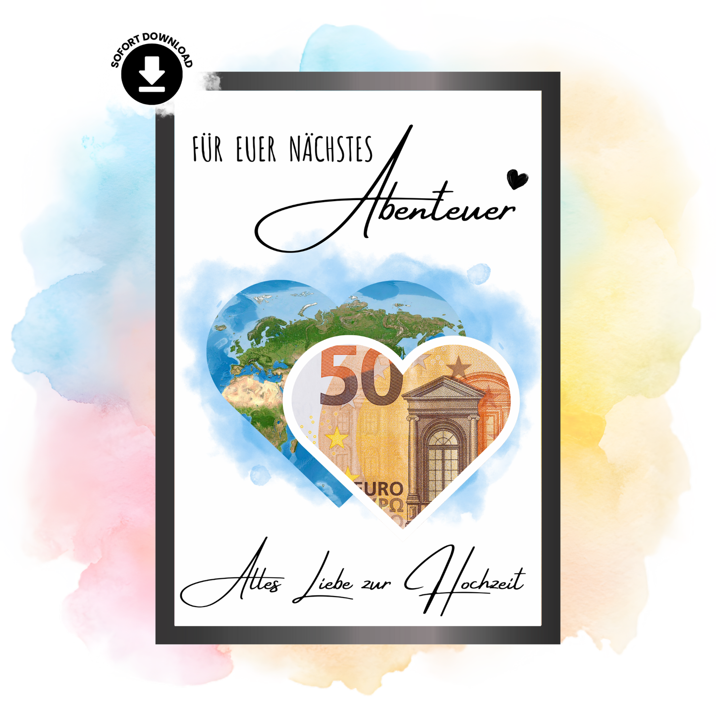 Geldgeschenk - Hochzeitsgeschenk für das nächste Abenteuer