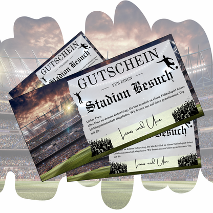 Gutschein - Stadion Besuch Fußballspiel Geschenkgutschein