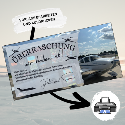 Gutschein - Flugzeug Rundflug Erlebnisgutschein