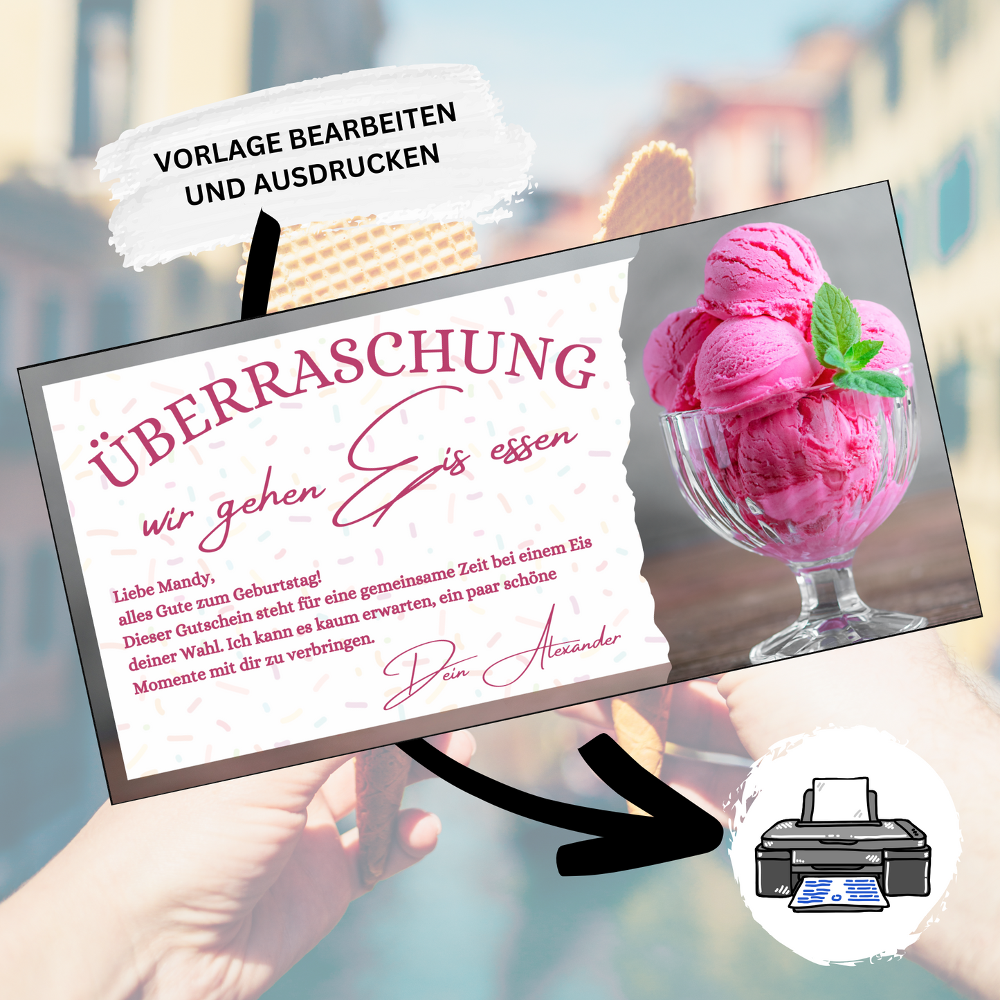 Gutschein - Eis Essen Geschenkgutschein