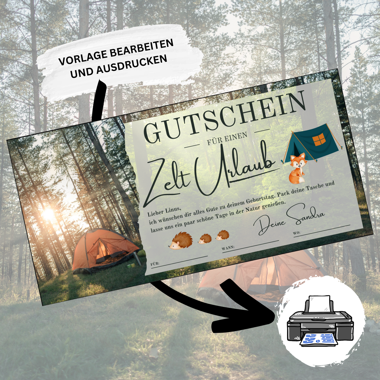 Gutschein - Zelten Campingtrip Erlebnisgutschein