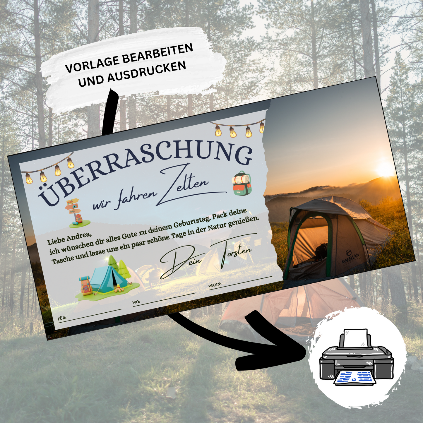 Gutschein - Zelten Campingtrip Erlebnisgutschein