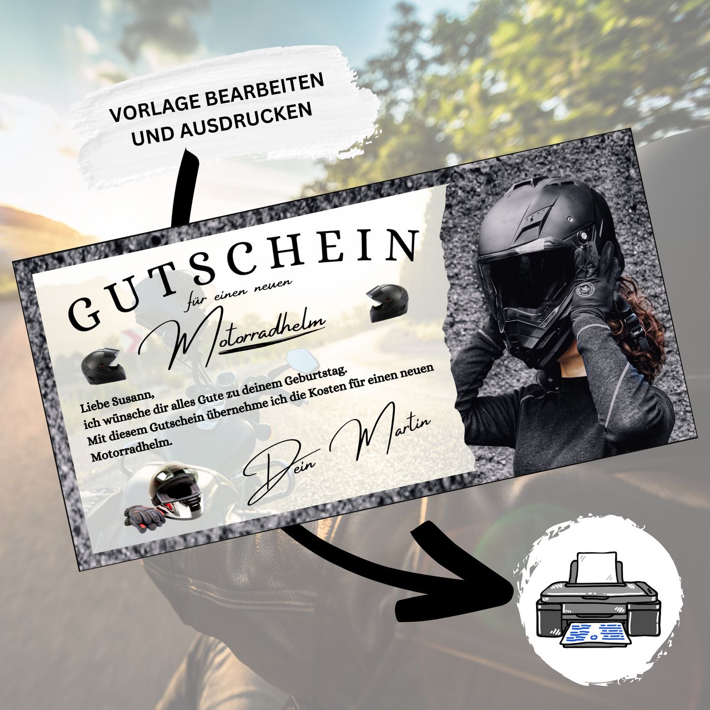Gutschein - Motorradhelm Geschenkgutschein