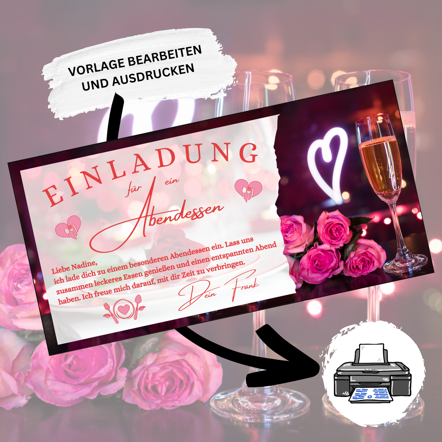 Gutschein - Abendessen Geschenkgutschein Geburtstag