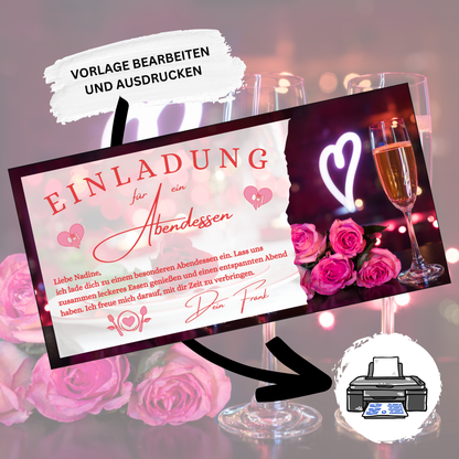 Gutschein - Abendessen Geschenkgutschein Geburtstag