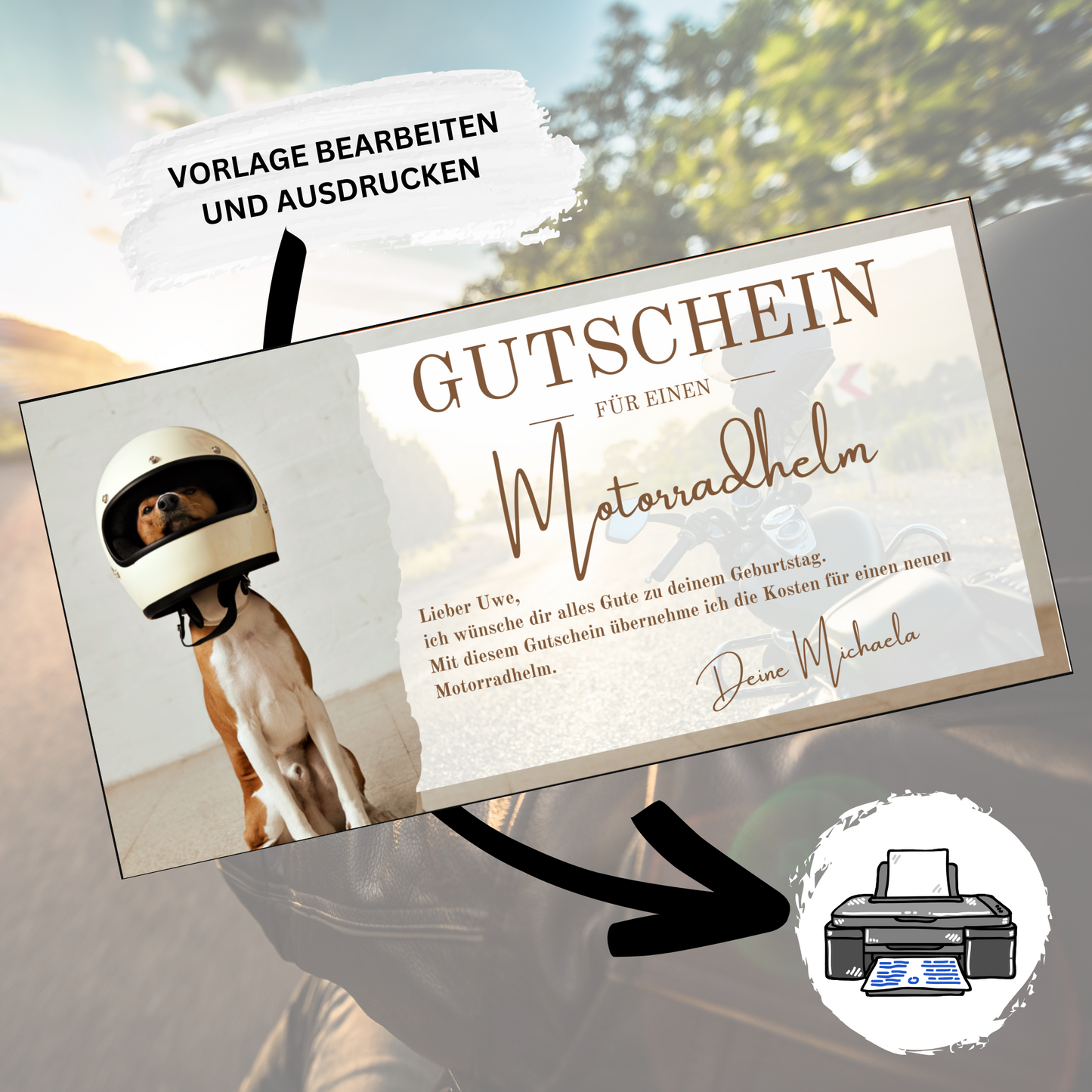 Gutschein - Motorradhelm Geschenkgutschein