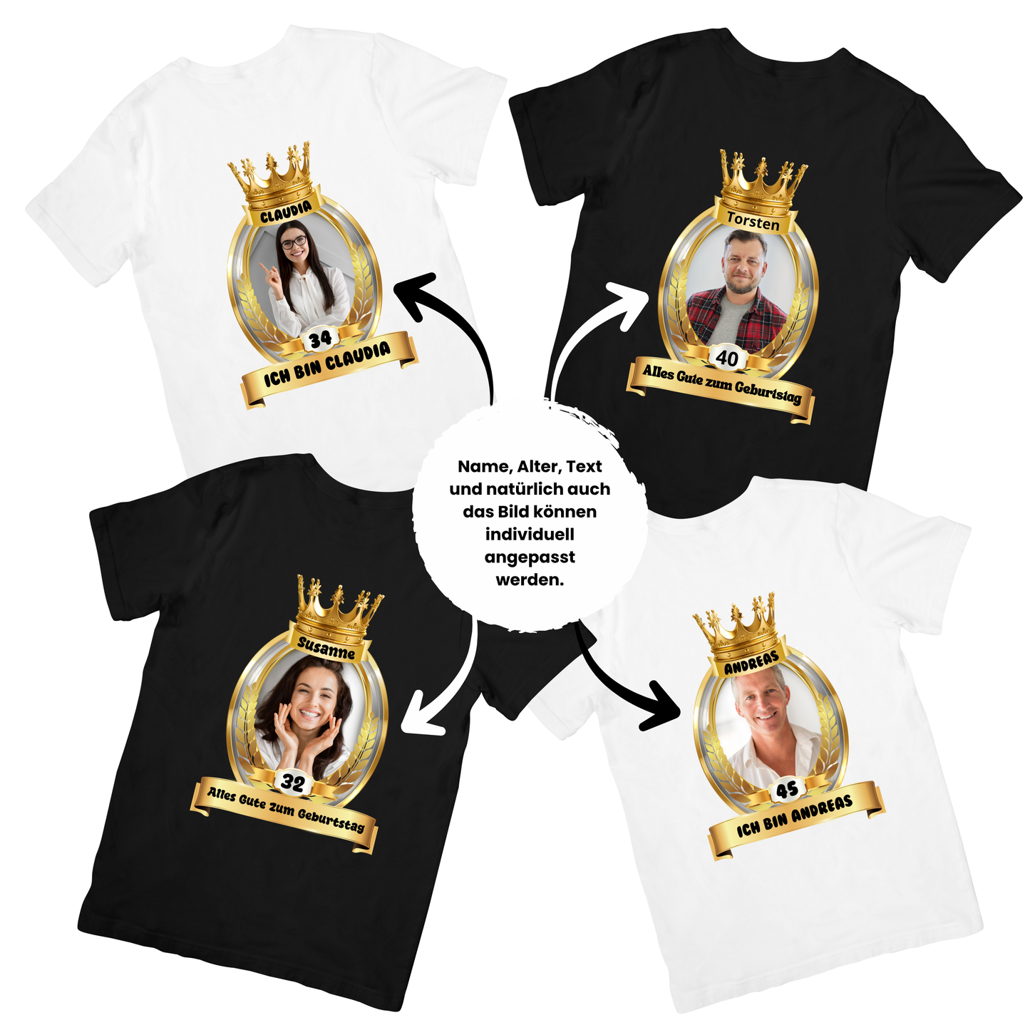 Party-T-Shirt zum 18. Geburtstag Krone