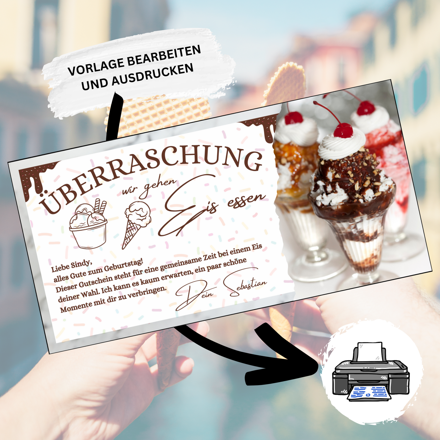 Gutschein - Eis Essen Geschenkgutschein