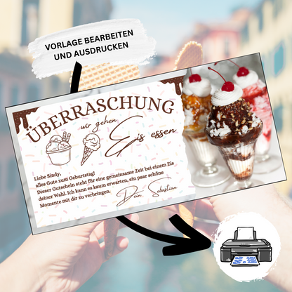 Gutschein - Eis Essen Geschenkgutschein