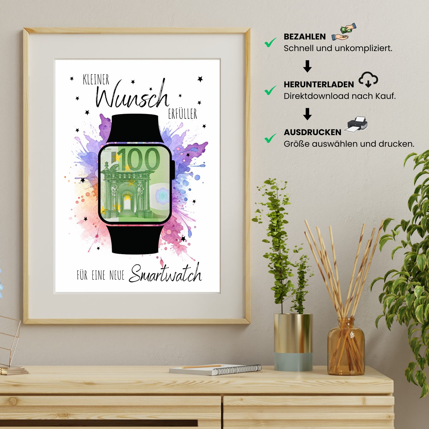 Geldgeschenk - Kleiner Wunscherfüller für eine Smartwatch