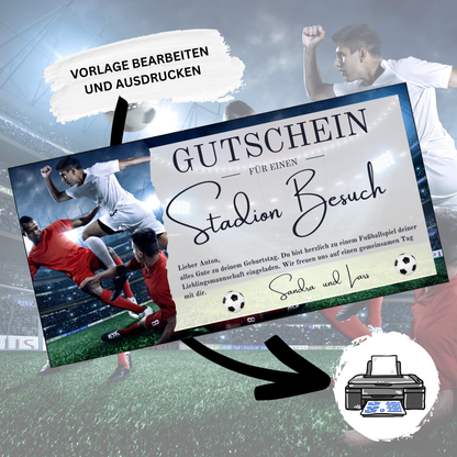 Gutschein - Stadion Besuch Fußballspiel Geschenkgutschein