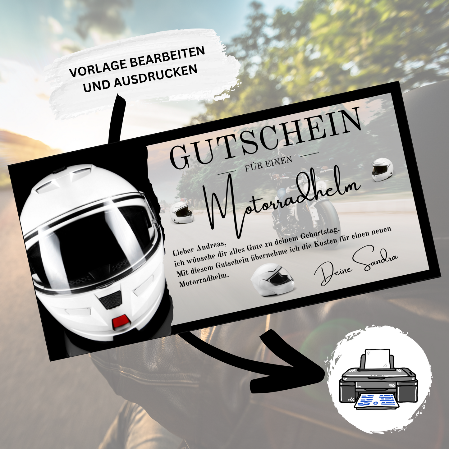 Gutschein - Motorradhelm Geschenkgutschein