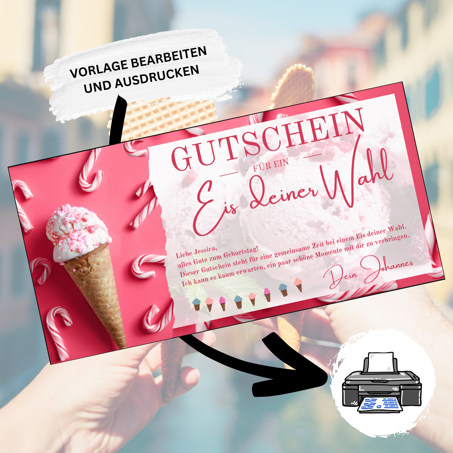 Gutschein - Eis Essen Geschenkgutschein