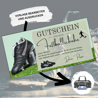 Gutschein - Geschenkgutschein für Neue Fußballschuhe