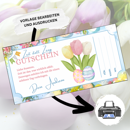 Gutschein - Gemeinsame Zeit statt Zeug als Geschenkidee zu Ostern