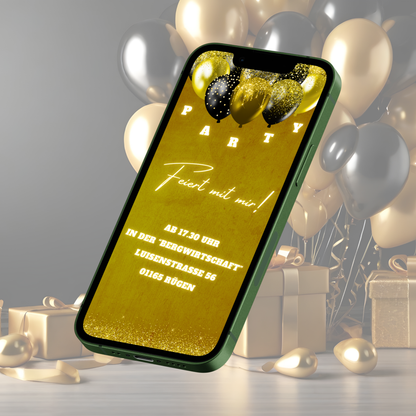 eCARD - Animierte Einladungskarte Geburtstag